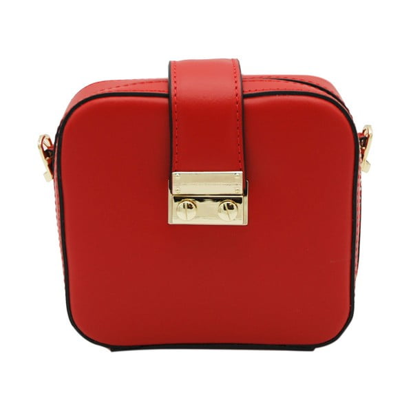 Červená listová kabelka z pravej kože Andrea Cardone Pacco
