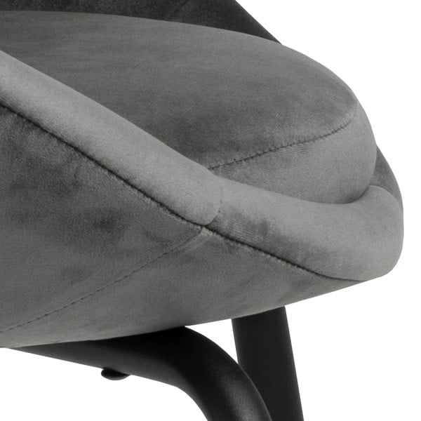 Tmavosivá zamatová jedálenská stolička Actona Julia-image-4