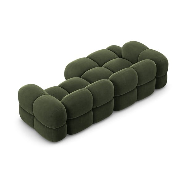 Zelená zamatová rohová pohovka (ľavý roh/s leňoškou) Loretto – Cosmopolitan Design-image-4