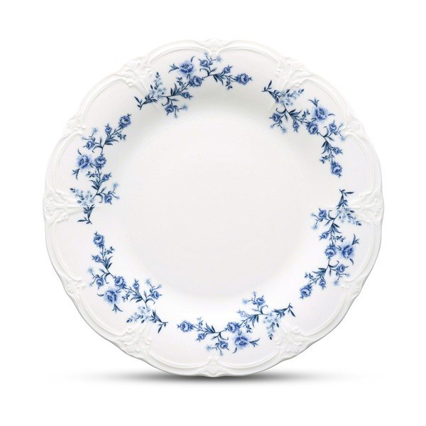 Biely/modrý servírovací porcelánový tanier ø 32 cm Retro – BonBistro