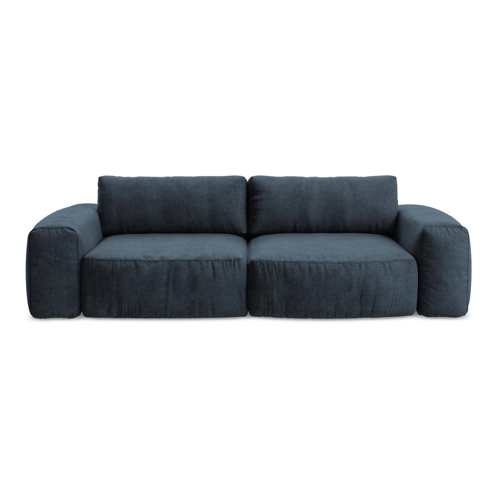 Tmavomodrá ženilková rozkladacia pohovka 275 cm Kuki – Makamii