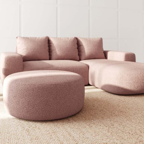 Ružová podnožka z textílie buklé Monce – Rodier-image-1