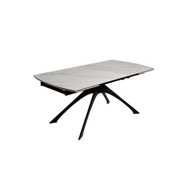 Rozkladací jedálenský stôl s doskou v dekore mramoru s prídavnou doskou 90x180 cm Rocía – Ixia