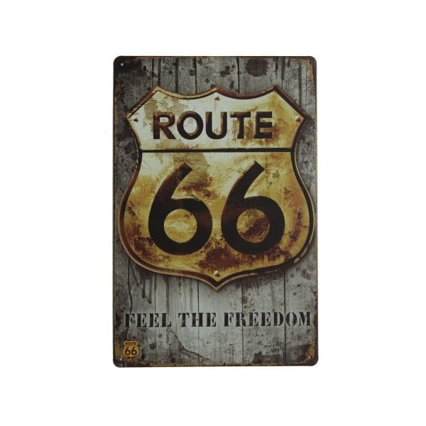 Ceduľa Route 66 Sloboda, 20x30 cm