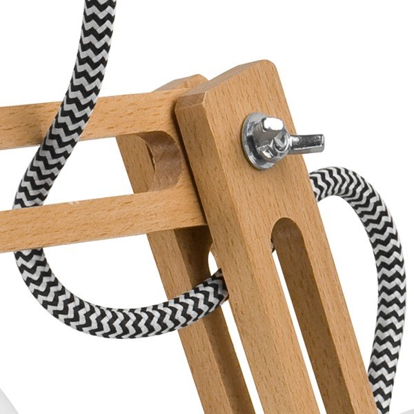 Bielo-hnedé nástenné svietidlo ø 15 cm Marcello – LAMKUR-image-4