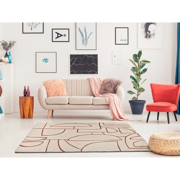 Koberec v tehlovej a krémovej farbe 80x150 cm Beruti – Universal-image-2