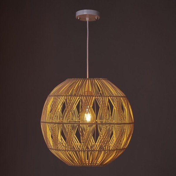 Ratanové stropné svietidlo v prírodnej farbe s ratanovým tienidlom ø 37 cm Natural Way – Casa Selección-image-1