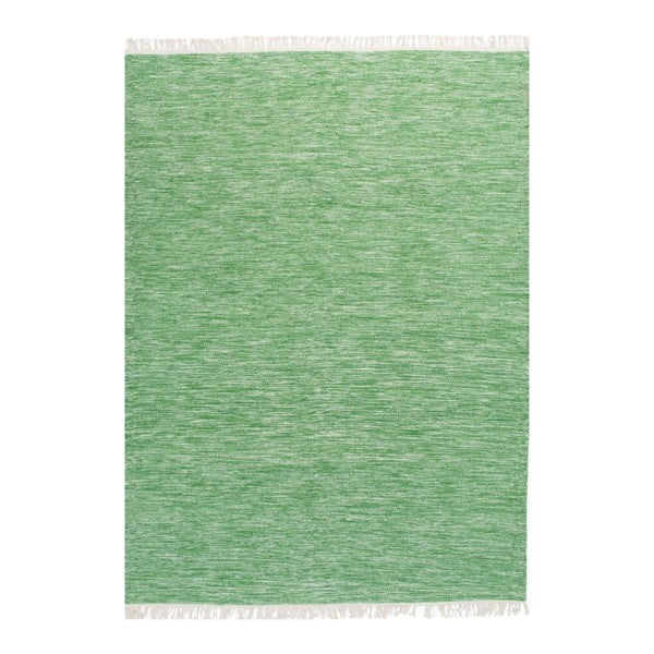 Limetkovozelený ručne tkaný vlnený koberec Linie Design Solid, 140 × 200 cm