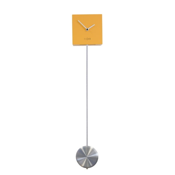 Žlté nástenné hodiny Fisura Pendulum Amarillo Gris