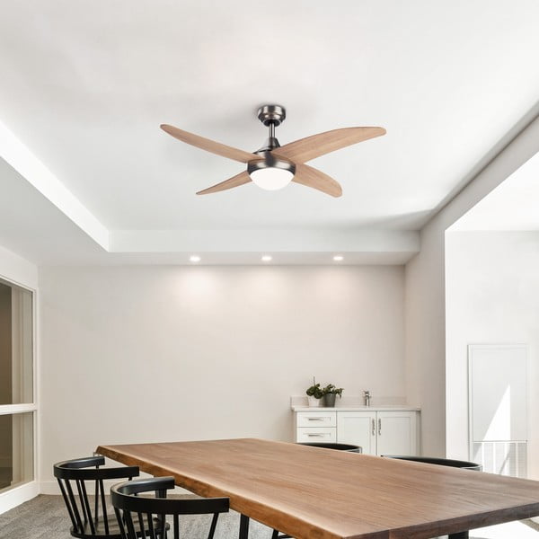 Stropné svietidlo s časovačom/s ventilátorom vo svetloprírodnej farbe ø 13 cm Achilia – SULION-image-1