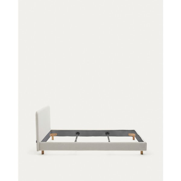 Sivá čalúnená dvojlôžková posteľ bez roštu 180x200 cm Valma – Kave Home-image-3