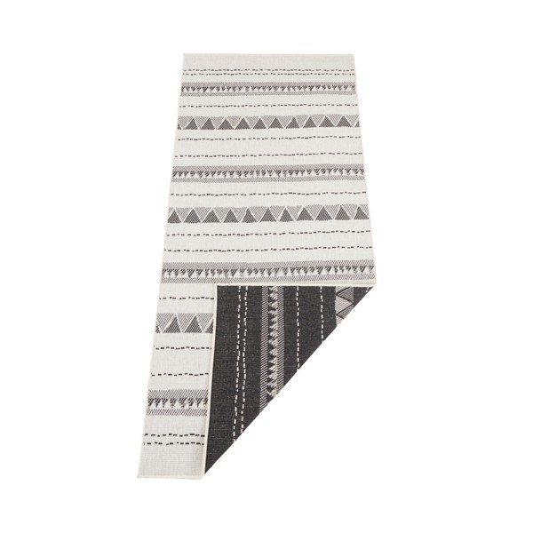 Čierno-krémový vonkajší koberec NORTHRUGS Bahamas, 80 x 350 cm-image-2
