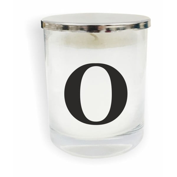 Bielo-čierna sviečka North Carolina Scandinavian Home Decors Monogram Glass Candle O