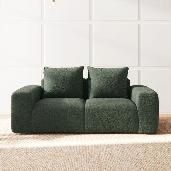 Zelená pohovka z textílie buklé 212 cm Monce – Rodier-image-3