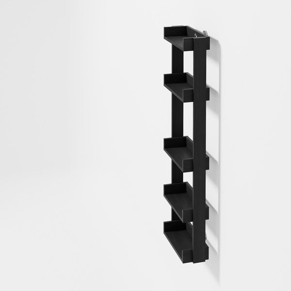 Čierna nástenná kúpeľňová polica z dubového dreva Wireworks Yoku-image-1