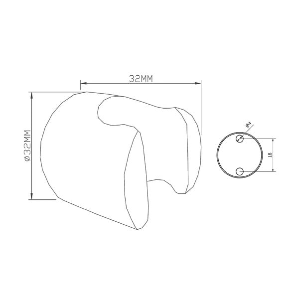 Mosadzný držiak na sprchovú hlavicu v lesklo striebornej farbe ø 3 cm – Sapho-image-1