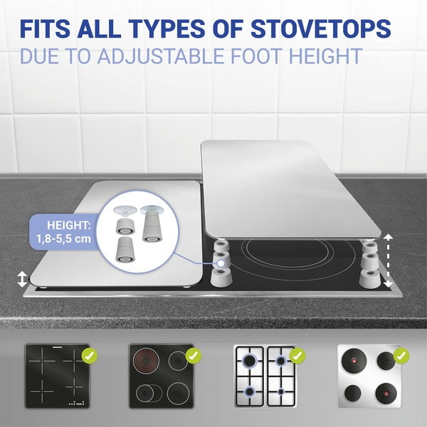 Set 2 sklenených krytov na sporák Wenko Universal Silver-image-4