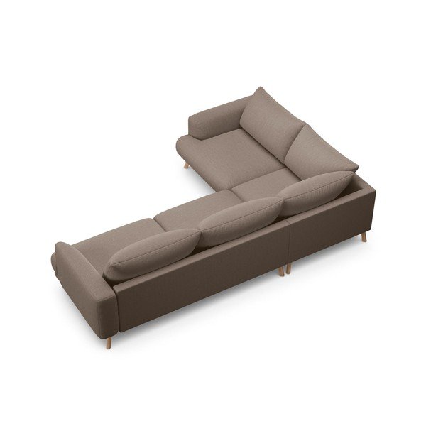 Taupe rohová pohovka (ľavý roh/s leňoškou) Naomi – Micadoni -image-2