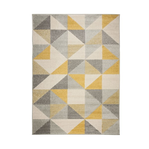Sivo-žltý koberec Flair Rugs Urban Triangle, 133 x 185 cm