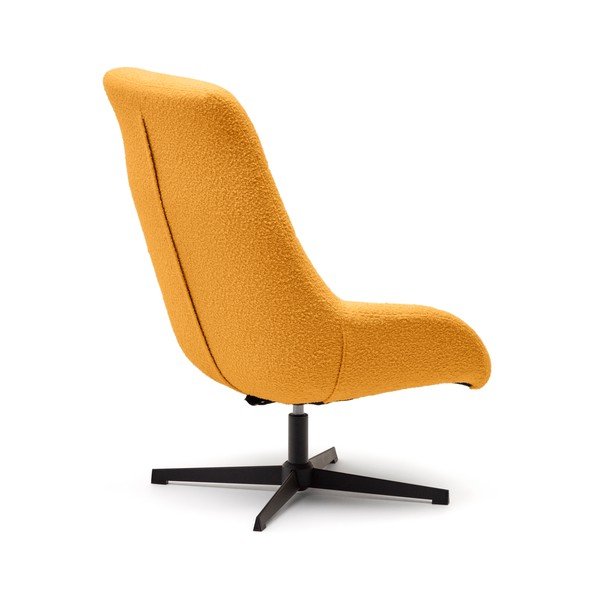 Kreslo z textílie buklé v horčicovej farbe Celida – Kave Home-image-3