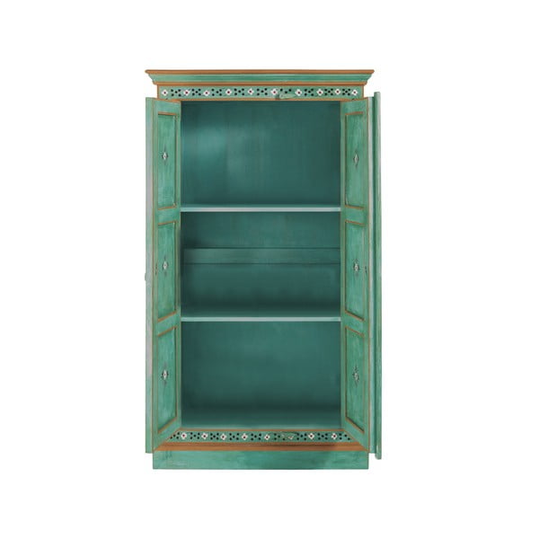 Zelená skrinka z mangového dreva 87x152x38 cm Prem – Støraa-image-1