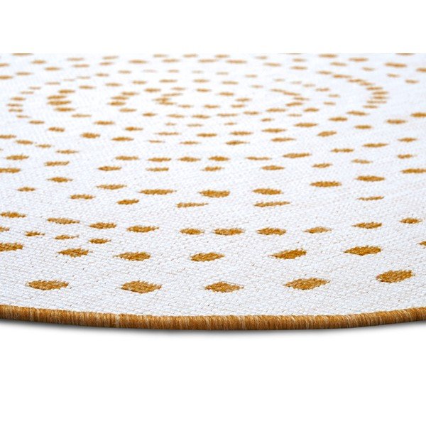 Okrovožlto-biely okrúhly vonkajší koberec ø 200 cm Bali – NORTHRUGS-image-3