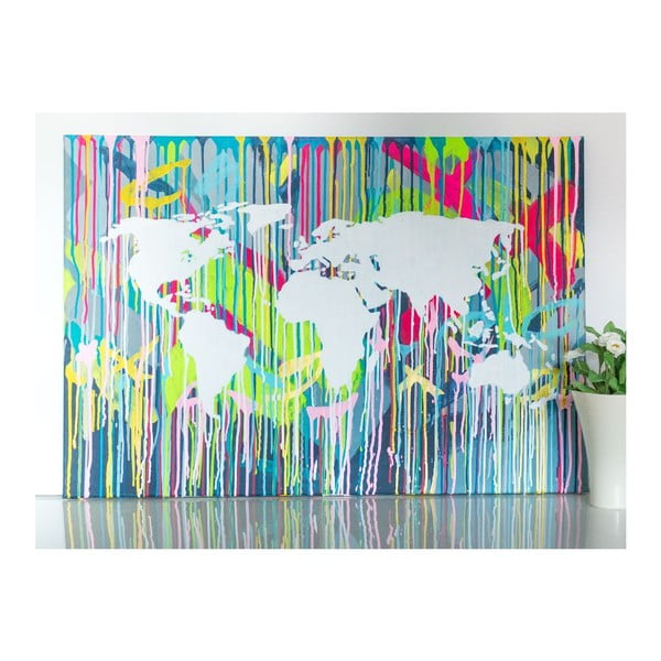 Obraz Colorful World Map I, 100x70 cm