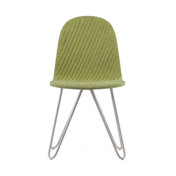 Svetlozelená stolička s kovovými nohami IKER Mannequin X Stripe