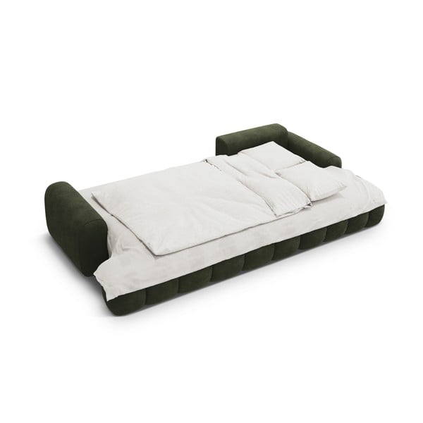 Zelená zamatová rozkladacia/s úložným priestorom rohová pohovka (pravý roh/s leňoškou) Linz – Cosmopolitan Design-image-4