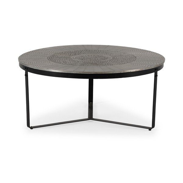 Čierny/sivý matný okrúhly konferenčný stolík ø 90 cm Clarisa – MOME-image-4