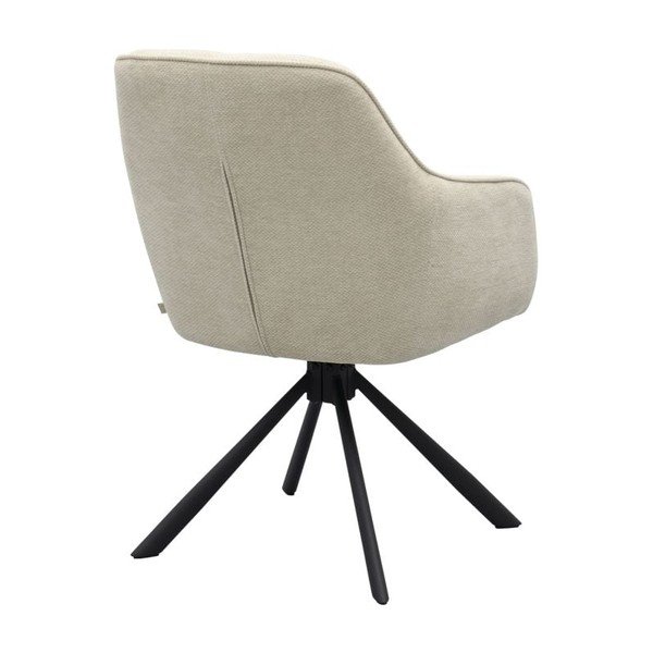 Krémovobiele čalúnené jedálenské kreslo s podrúčkami Avola – Unique Furniture-image-4