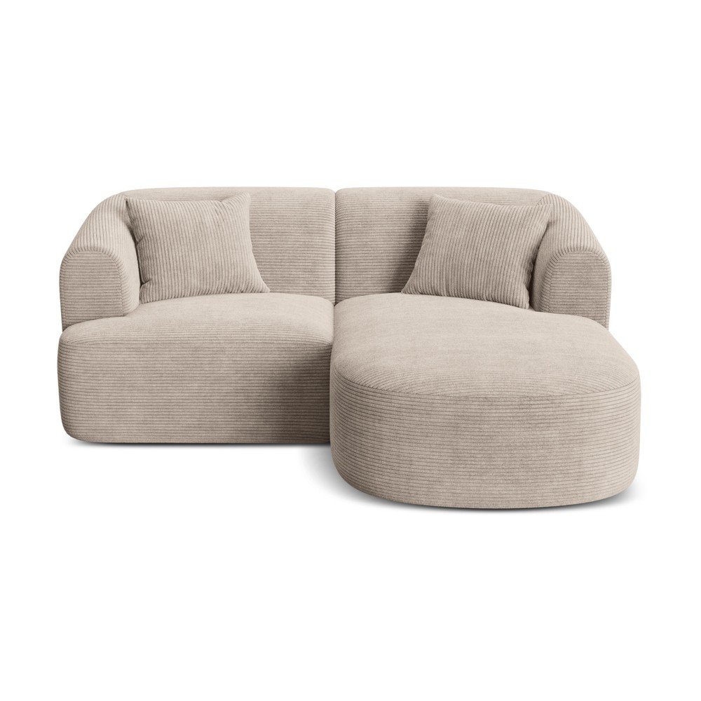 Svetlohnedá menčestrová rohová pohovka (pravý roh/s leňoškou) Campi – Cosmopolitan Design