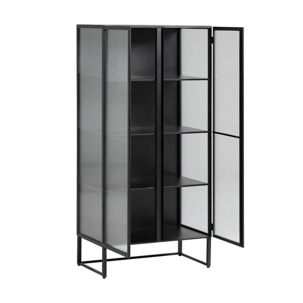 Čierna oceľová vitrína 70x143x41 cm Trixie – Kave Home-image-4