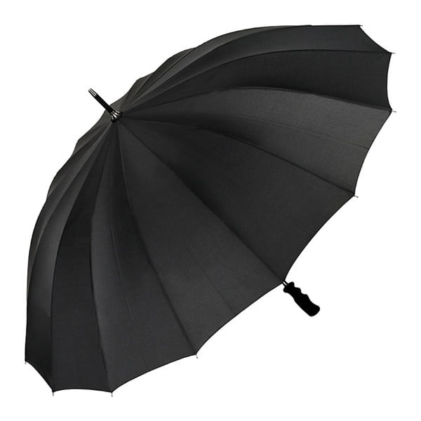 Čierny dáždnik s rúčkou Von Lilienfeld Cleo XXL, ø 120 cm