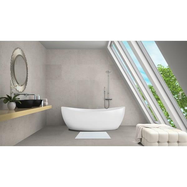 Biela textilná kúpeľňová predložka 40x60 cm Zen - Allstar-image-1