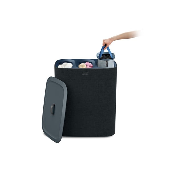 Antracitovosivý látkový kôš na bielizeň 3x30 l Tota Trio – Joseph Joseph-image-4