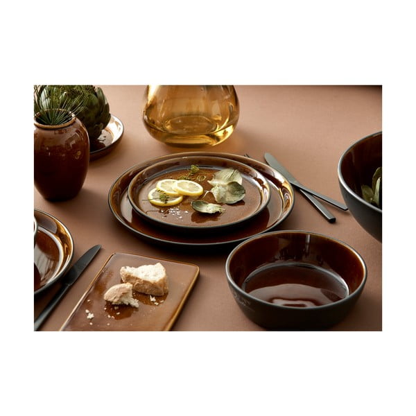 Čierny/jantárový kameninový tanier ø 27 cm Gastro Black/Amber – Bitz-image-4