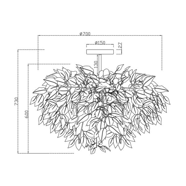 Biele závesné svietidlo Reality Pendant Leavy, výška 73 cm-image-1