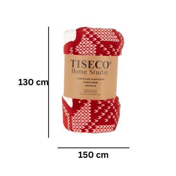Červená deka s vianočným motívom s baránkom 130x150 cm – Tiseco Home Studio-image-3