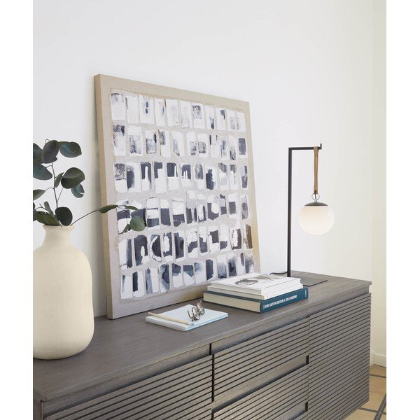 Čierna kovová stolová lampa s plastovým tienidlom (výška  60 cm) Monteiro – Kave Home-image-2