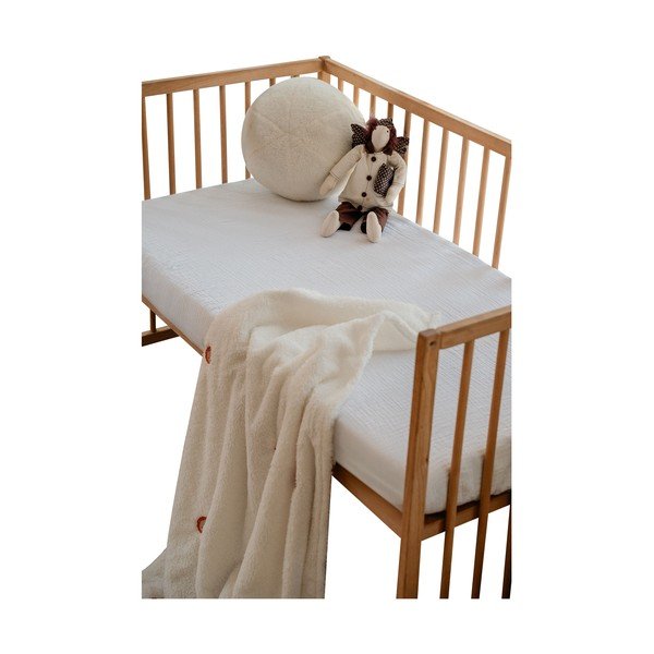 Biele napínacie mušelínové detské prestieradlo do postieľky 60x120 cm Burumcuk – Mijolnir