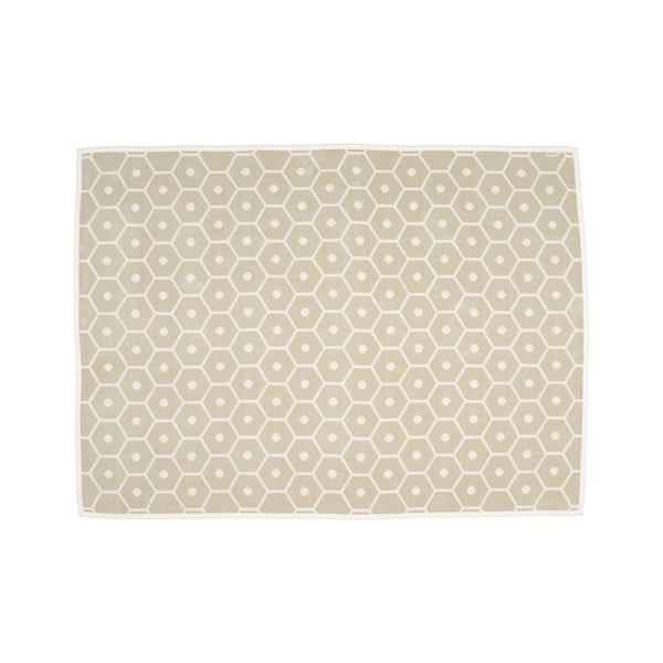 Krémová deka s prímesou vlny 140x180 cm Honey Sand – Pappelina
