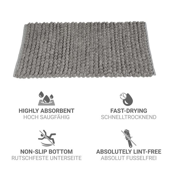 Sivá textilná kúpeľňová predložka 50x80 cm Solivo – Wenko-image-4