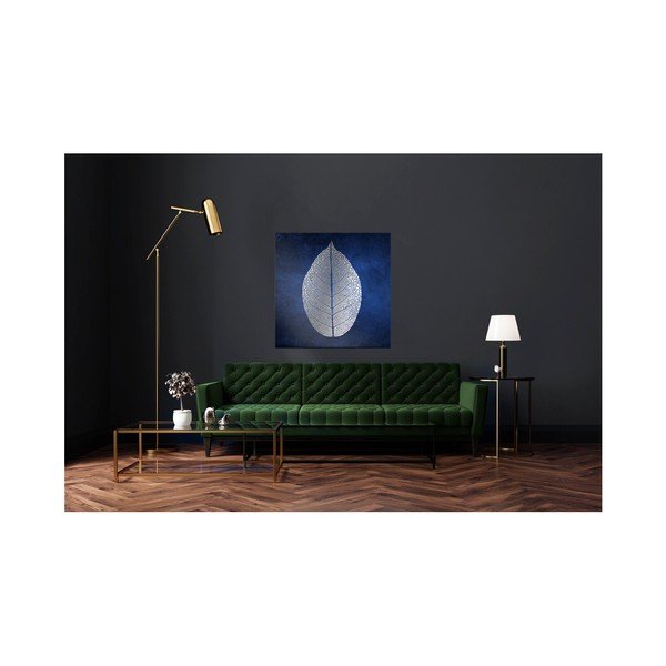 Obraz Styler Canvas Silver Uno White Leaf, 60 × 60 cm-image-1