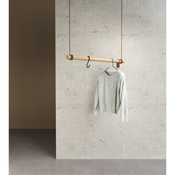 Nástenný vešiak z dubového dreva v prírodnej farbe 80 cm Swing M – LIND DNA-image-1