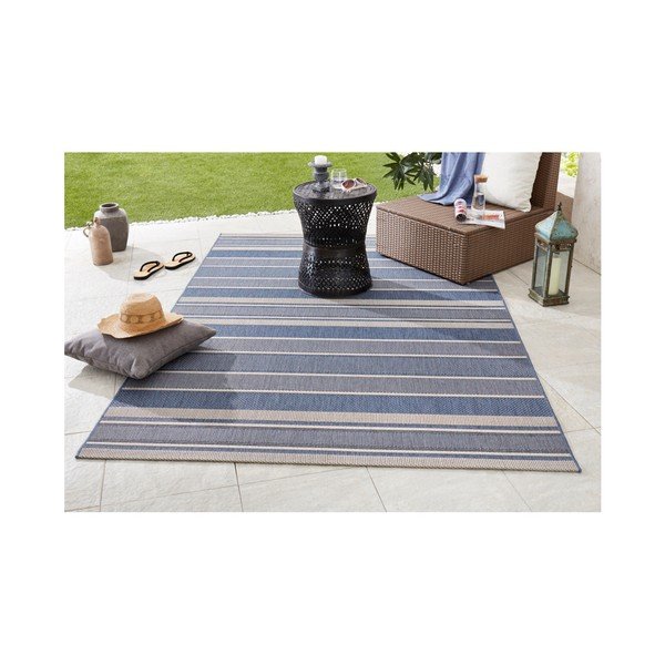Modrý vonkajší koberec NORTHRUGS Strap, 80 x 150 cm-image-2