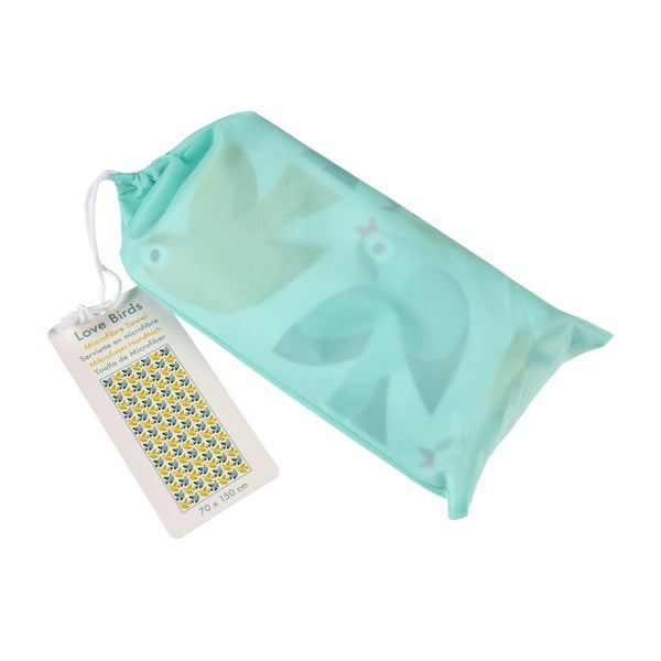 Žlto-modrá osuška z mikrovlákna Rex London Love Birds, 70×150 cm-image-2