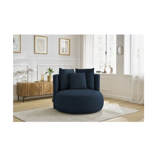 Tmavomodré zamatové kreslo Cesar – Bobochic Paris-image-1