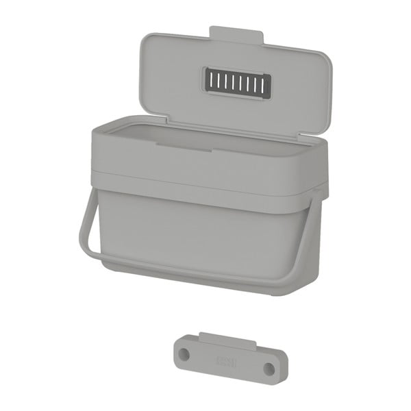 Sivá nádoba na kompostovateľný odpad 4 l Duo – Joseph Joseph