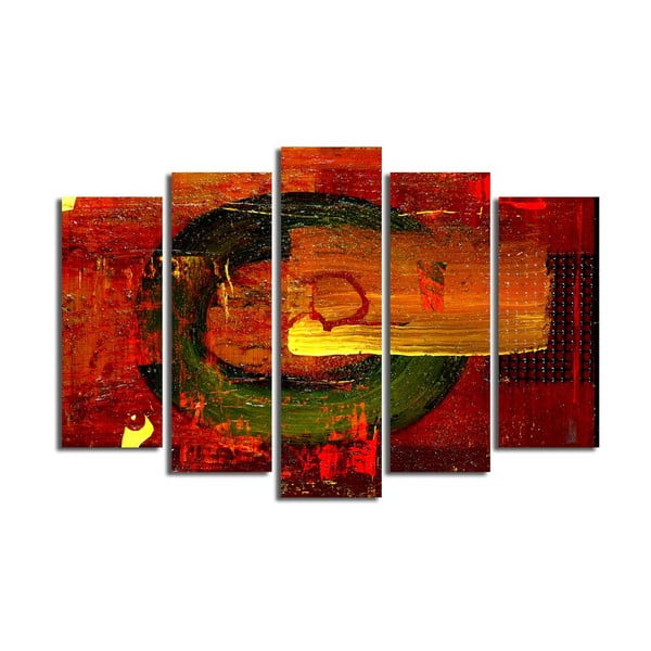 Viacdielny obraz Red Abstract Wall Art, 105 × 70 cm